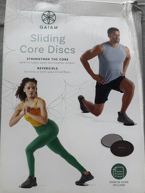 Gaiam Core Sliding Discs - Dual Sided Workout Sliders for Carpet & Hardwood